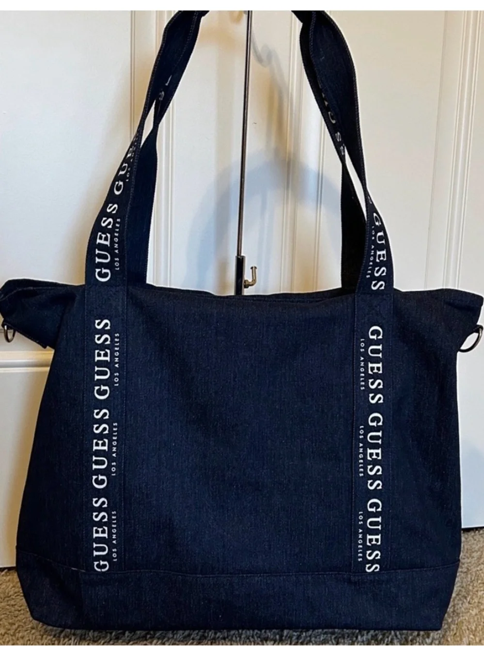 Guess Denim Navy Blue Tote Bag NWT In plastic